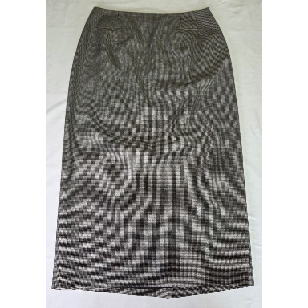 Harve Benard‎ Vtg WMNS Wool Maxi Skirt Size 14 Houndstooth Academia Professional